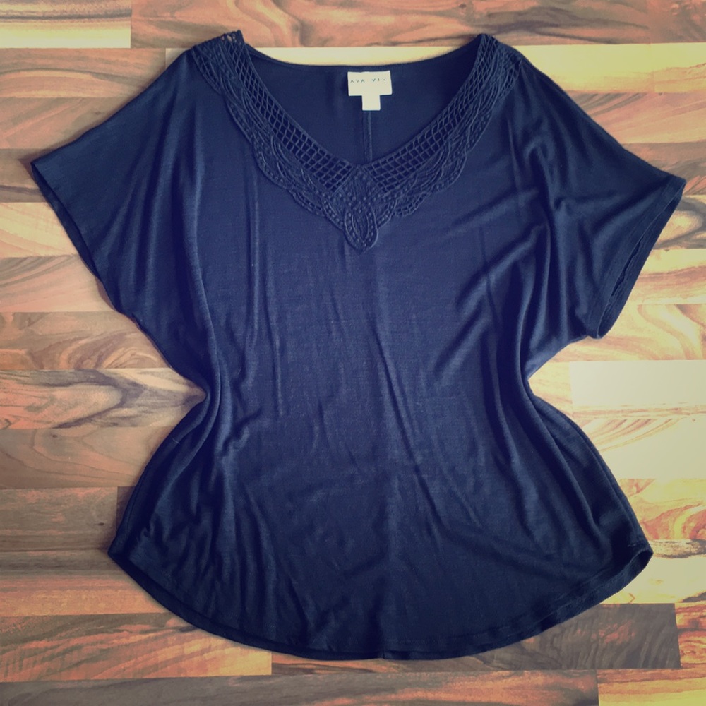 🚫Donated🚫 Black Tunic with Knit Lace Detail